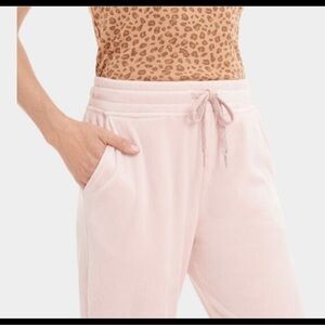 UGG Women’s Light Pink Haydn Velour Jogger Pants Sweatpants Lounge Size Small